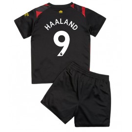 Manchester City Erling Haaland #9 Udebanetrøje Børn 2022-23 Kortærmet (+ Korte bukser)